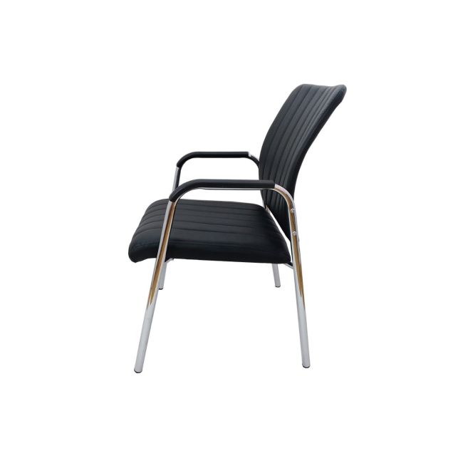 Scaun vizitator hm vigor, piele ecologica, suport lombar, sarcina max 120 kg, negru drm2236