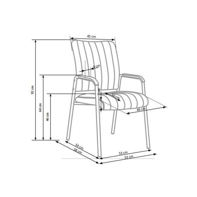 Scaun vizitator hm vigor, piele ecologica, suport lombar, sarcina max 120 kg, negru drm2236