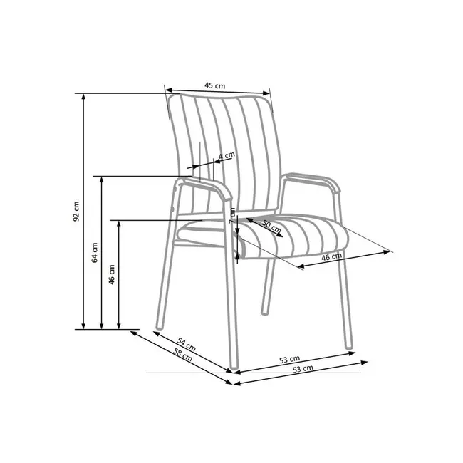 Scaun vizitator hm vigor, piele ecologica, suport lombar, sarcina max 120 kg, negru drm2236