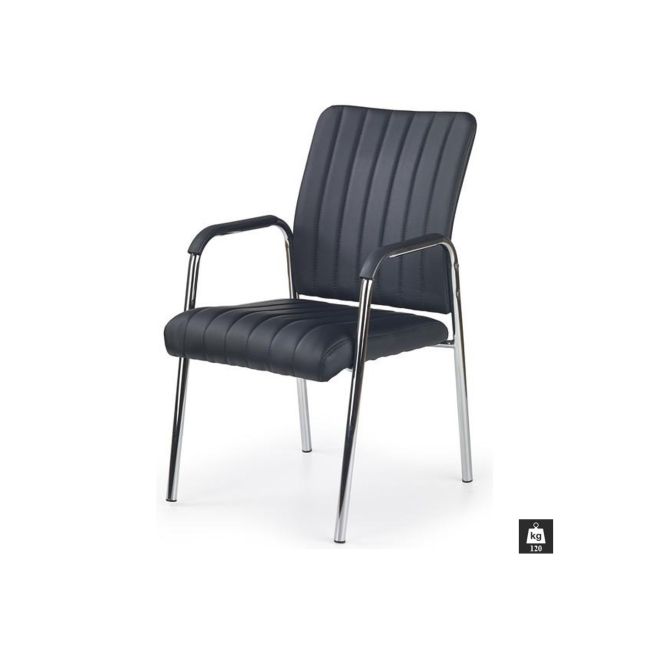 Scaun vizitator hm vigor, piele ecologica, suport lombar, sarcina max 120 kg, negru drm2236