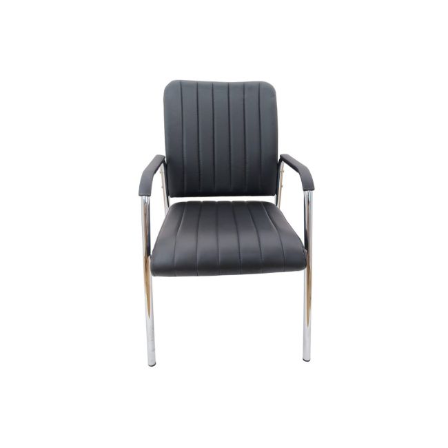 Scaun vizitator hm vigor, piele ecologica, suport lombar, sarcina max 120 kg, negru drm2236