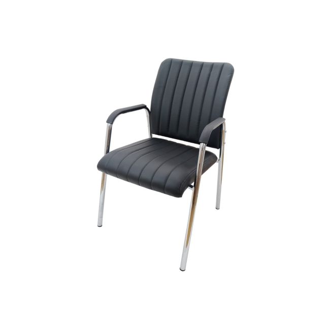 Scaun vizitator hm vigor, piele ecologica, suport lombar, sarcina max 120 kg, negru drm2236