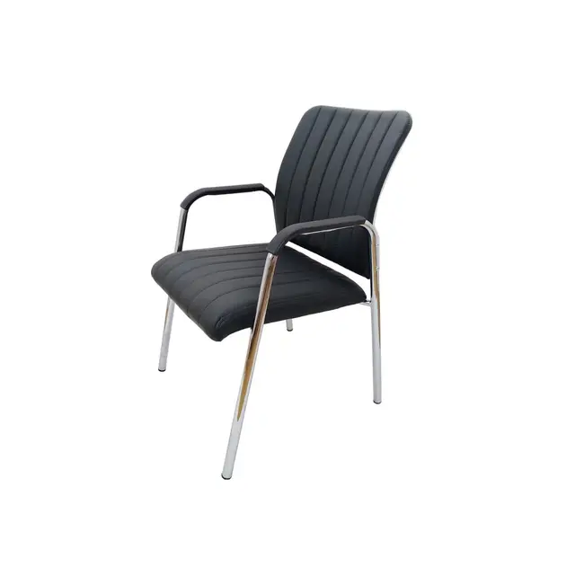 Scaun vizitator hm vigor, piele ecologica, suport lombar, sarcina max 120 kg, negru drm2236