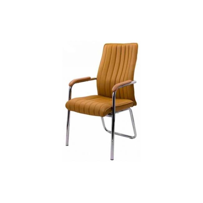 Scaun vizitator hrc 614, ergonomic, piele ecologica, cromat, brate tapitate, 120 kg drm1588