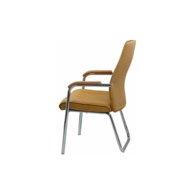 Scaun vizitator hrc 614, ergonomic, piele ecologica, cromat, brate tapitate, 120 kg drm1588