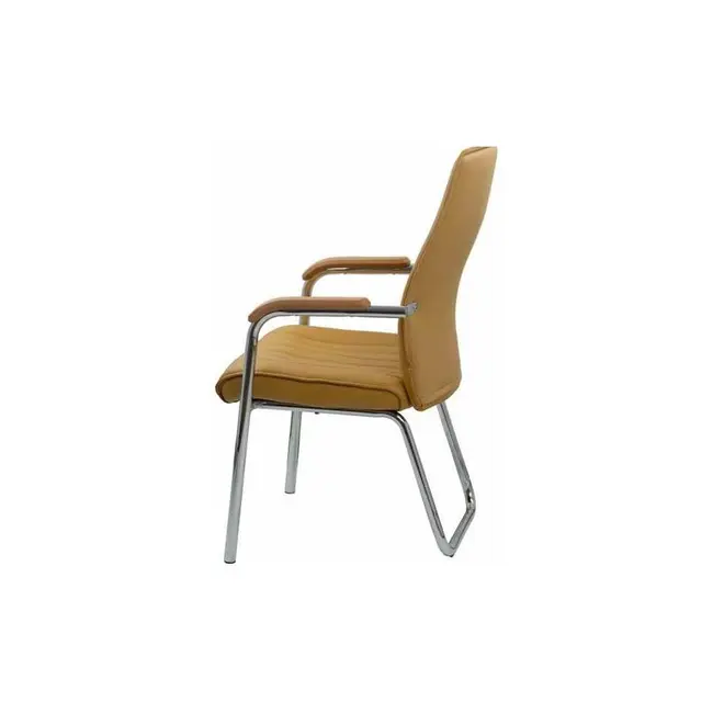 Scaun vizitator hrc 614, ergonomic, piele ecologica, cromat, brate tapitate, 120 kg drm1588