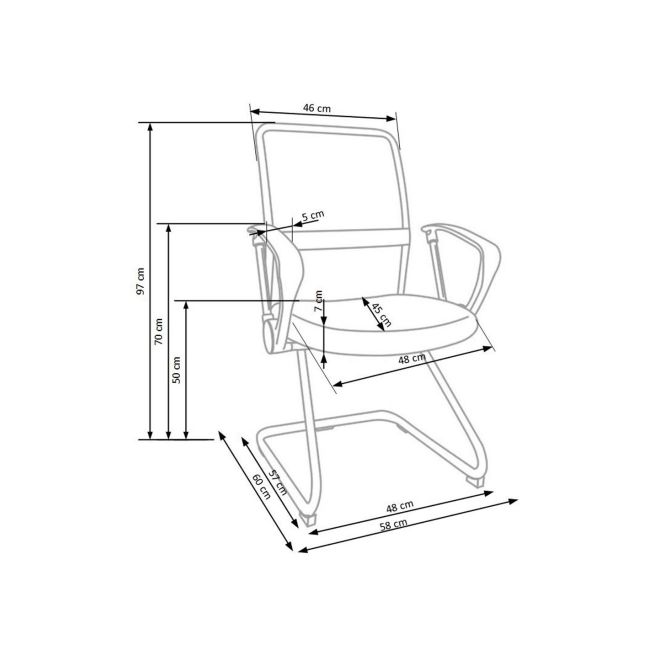 Scaun vizitator mesh hm vire skid negru drm2101