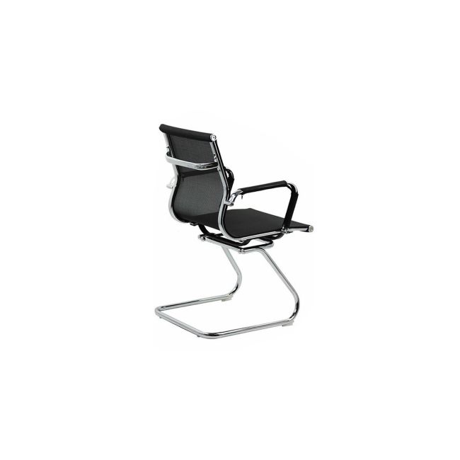 Scaun vizitator off 804, ergonomic, mesh, cadru cromat, 110 kg, negru drm1660