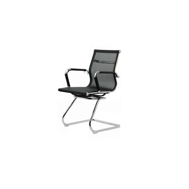 Scaun vizitator off 804, ergonomic, mesh, cadru cromat, 110 kg, negru drm1660