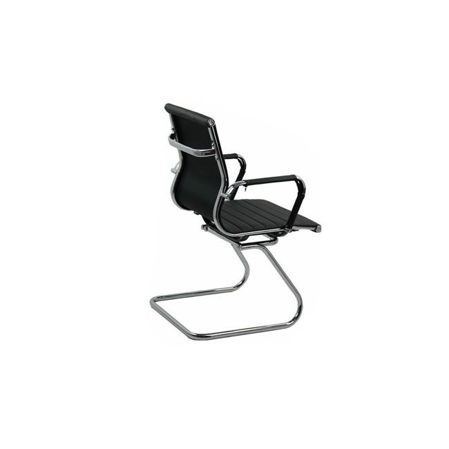 Scaun vizitator off 806, ergonomic, piele ecologica, cadru cromat tip sanie, 110 kg drm1594