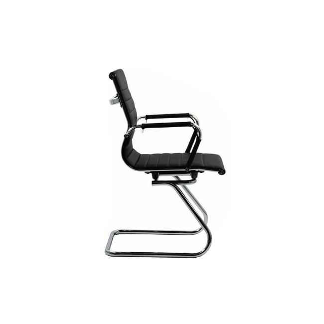 Scaun vizitator off 806, ergonomic, piele ecologica, cadru cromat tip sanie, 110 kg drm1594