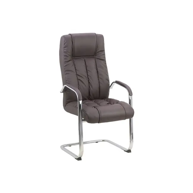 Scaun vizitator de birou off 8115, ergonomic, piele ecologica, cadru cromat tip sanie, 120 kg drm1595