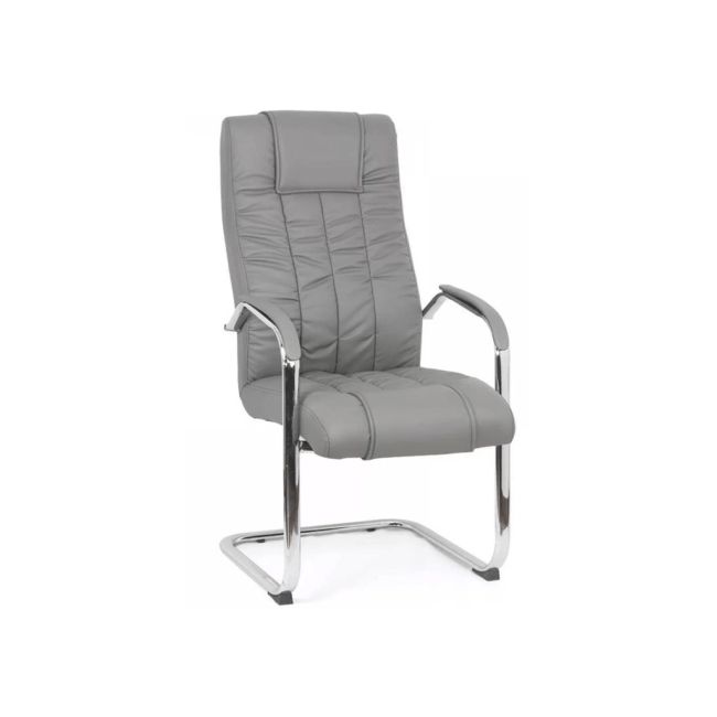 Scaun vizitator de birou off 8115, ergonomic, piele ecologica, cadru cromat tip sanie, 120 kg drm1595