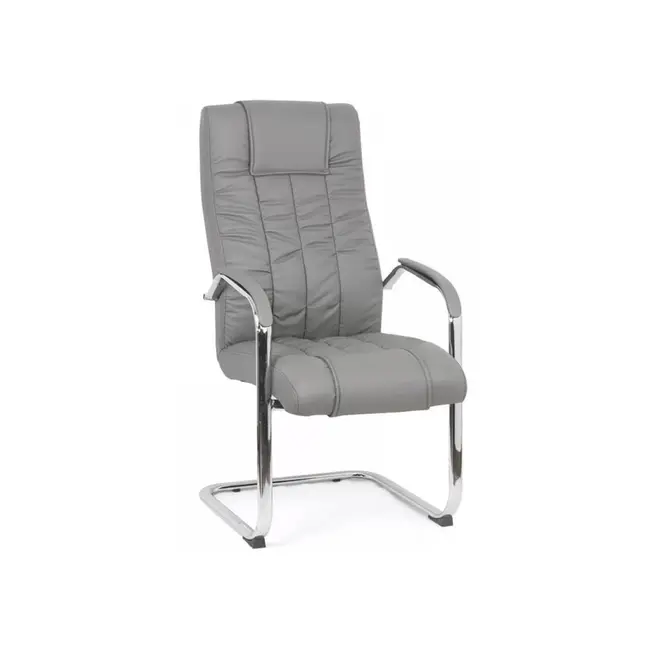 Scaun vizitator de birou off 8115, ergonomic, piele ecologica, cadru cromat tip sanie, 120 kg drm1595