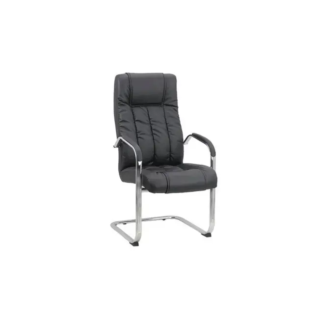 Scaun vizitator de birou off 8115, ergonomic, piele ecologica, cadru cromat tip sanie, 120 kg drm1595