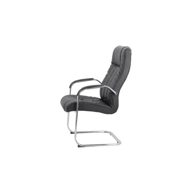 Scaun vizitator de birou off 8115, ergonomic, piele ecologica, cadru cromat tip sanie, 120 kg drm1595