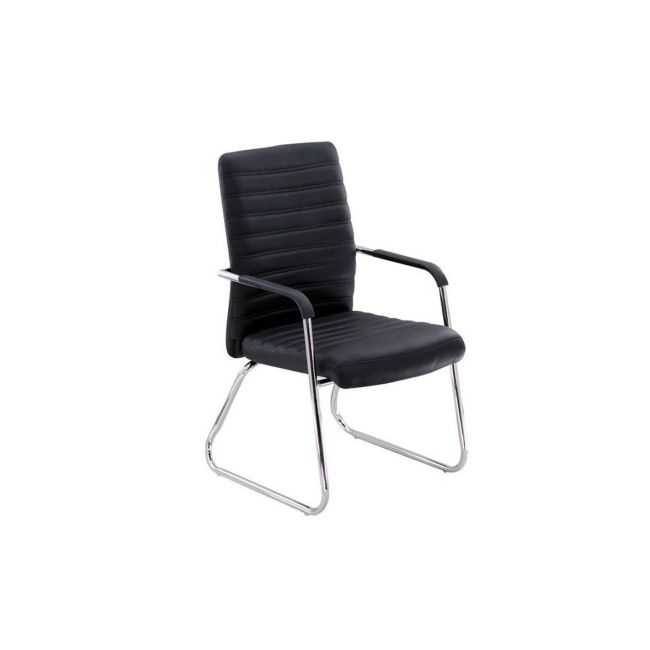 Scaun vizitator si conferinta off 833, solid, piele ecologica, cadru cromat, 120 kg drm8628