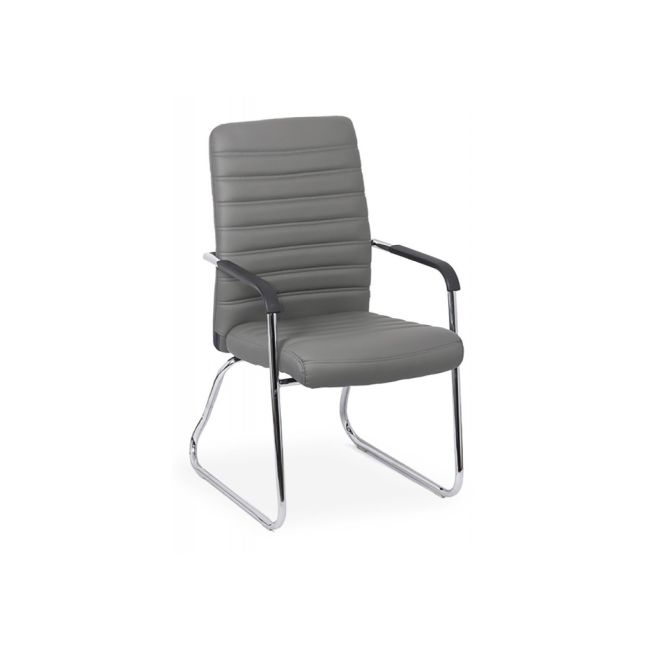 Scaun vizitator si conferinta off 833, solid, piele ecologica, cadru cromat, 120 kg drm8628