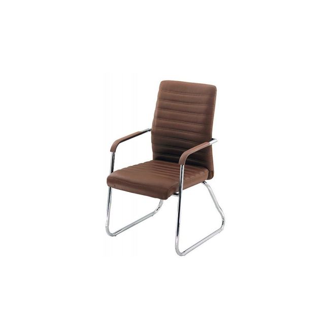 Scaun vizitator si conferinta off 833, solid, piele ecologica, cadru cromat, 120 kg drm8628