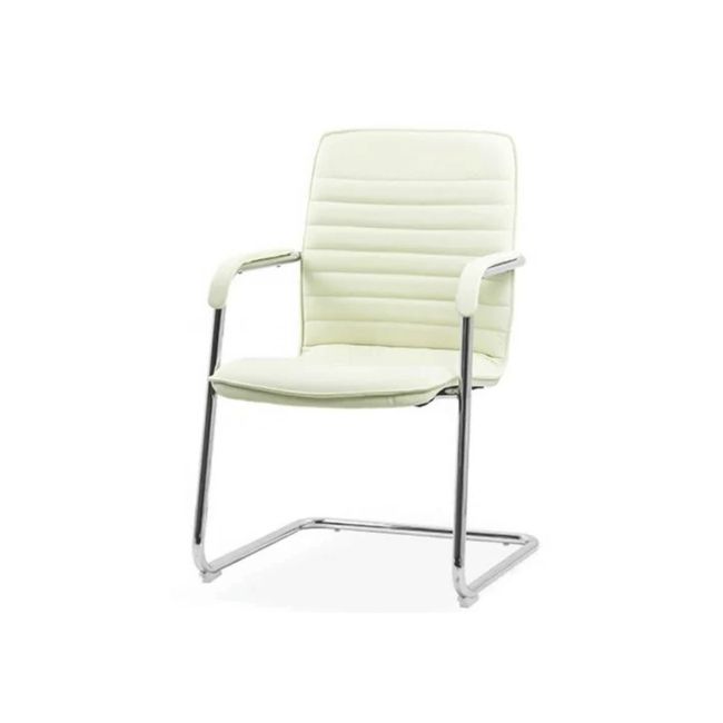Scaun vizitator off 835, piele ecologica, cadru cromat tip sanie, 120 kg drm1587