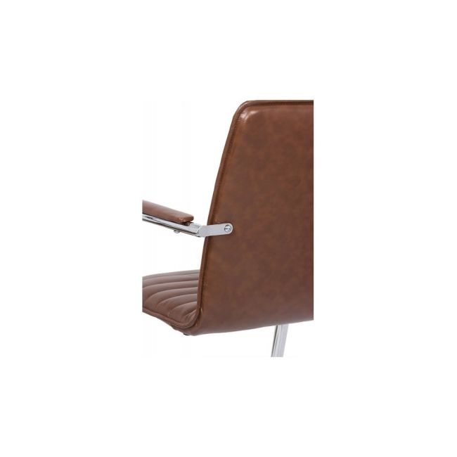 Scaun vizitator off 835, piele ecologica, cadru cromat tip sanie, 120 kg drm1587