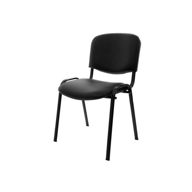 Scaun vizitator piele ecologica taurus negru drm4256