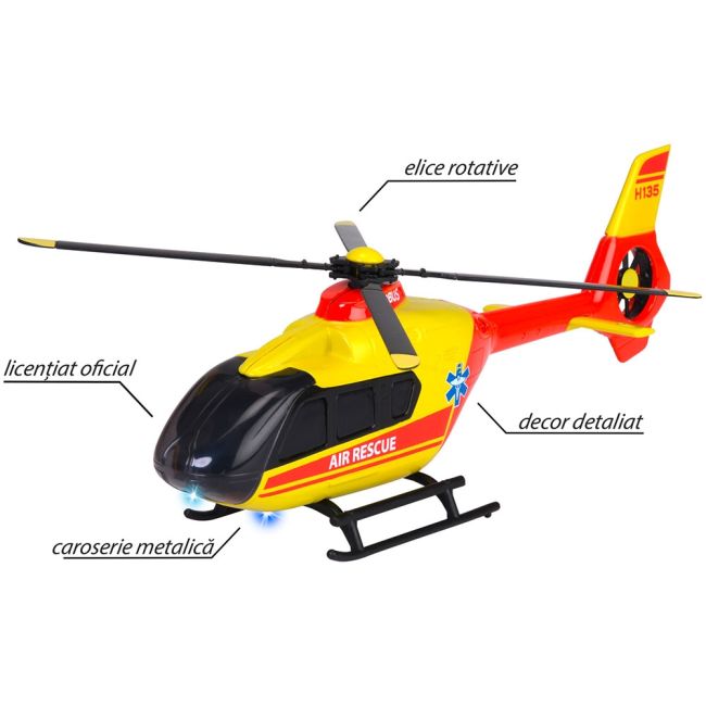 Elicopter de salvare majorette airbus h135 cu lumini si sunete hubs213713002