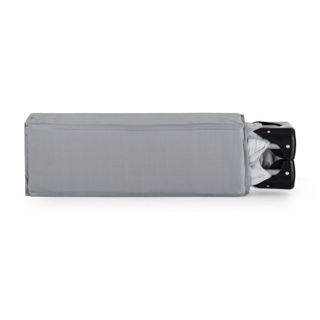 Feedo - Patut de calatorie, Pliabil, Cu geanta de transport inclusa, Cu intrare laterala si inchidere prin fermoar, Greutate maxima suportata 15 kg, 0-30 luni, Gri deschis BYN221795