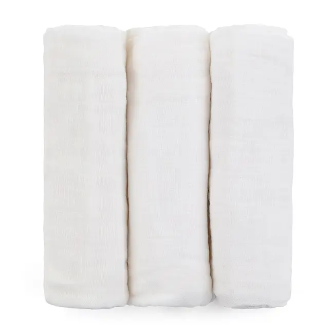 Feedo - Set 3 scutece din muselina, Multifunctionale, Din bumbac certificat Oeko-Tex Standard 100, 68x68 cm, 0 luni+, Alb BYN230202