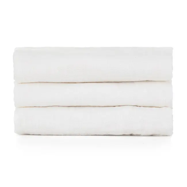 Feedo - Set 3 scutece din muselina, Multifunctionale, Din bumbac certificat Oeko-Tex Standard 100, 68x68 cm, 0 luni+, Alb BYN230202