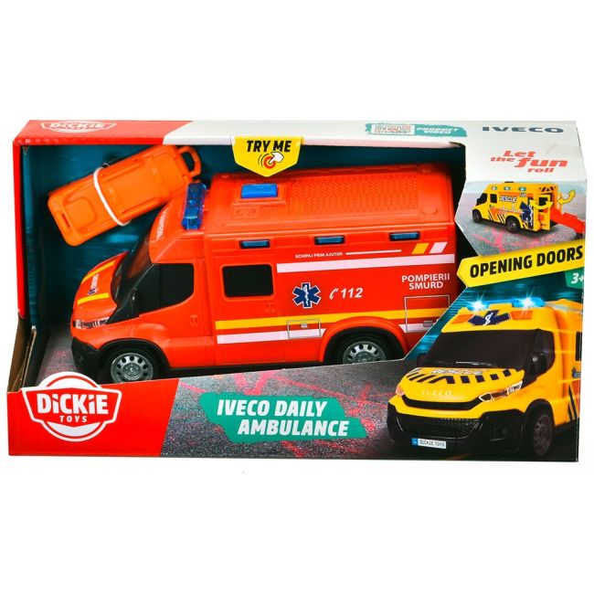 Masina ambulanta dickie toys iveco daily ambulance 1:32 18 cm rosu hubs203713014028