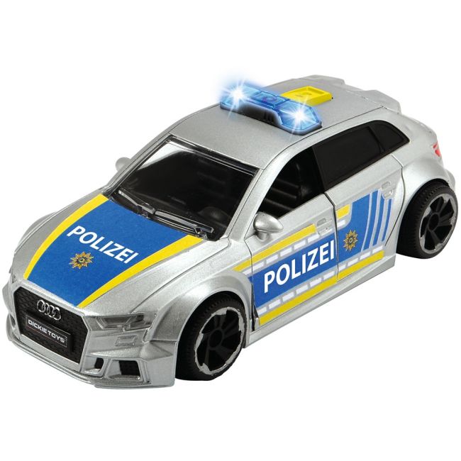 Masina de politie dickie toys audi rs3 1:32 15 cm cu lumini, sunete si accesorii hubs203713016028