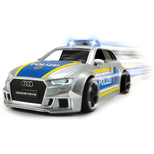 Masina de politie dickie toys audi rs3 1:32 15 cm cu lumini, sunete si accesorii hubs203713016028