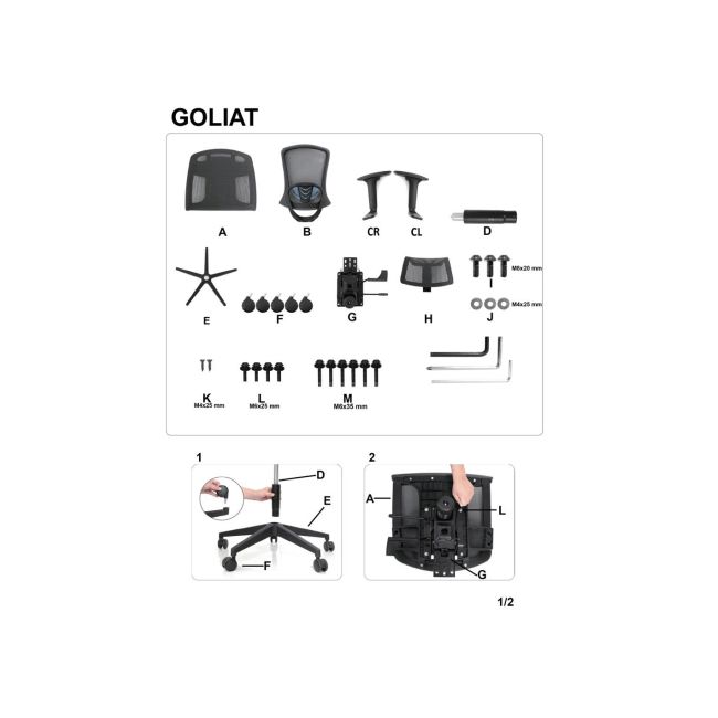 Scaun directorial cu tetiera hm goliat drm10139