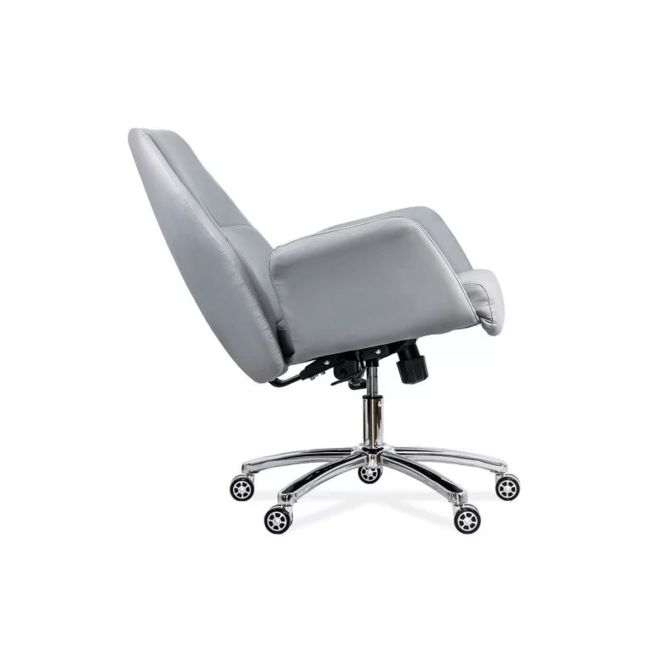 Scaun directorial off 800, durabil, piele ecologica, brate inalte, spatar rabatabil, baza cromata, 200 kg drm10109