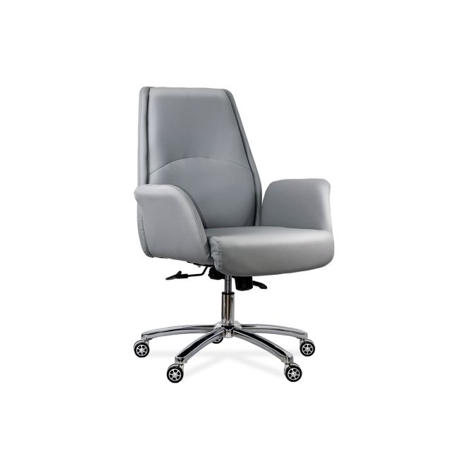 Scaun directorial off 800, durabil, piele ecologica, brate inalte, spatar rabatabil, baza cromata, 200 kg drm10109