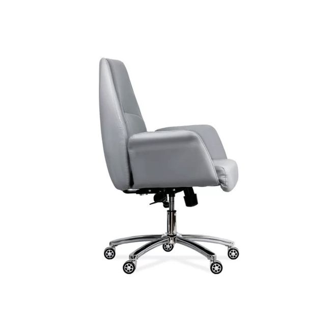 Scaun directorial off 800, durabil, piele ecologica, brate inalte, spatar rabatabil, baza cromata, 200 kg drm10109