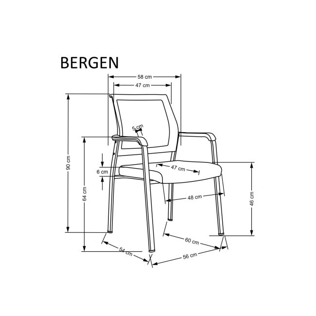 Scaun vizitator mesh hm bergen drm10167