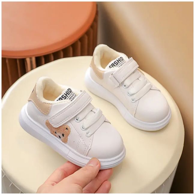 Adidasi albi cu insertie crem - Teddy MBB820M-1-c