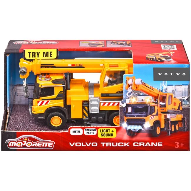 Camion cu macara majorette volvo truck crane cu lumini si sunete hubs213723004
