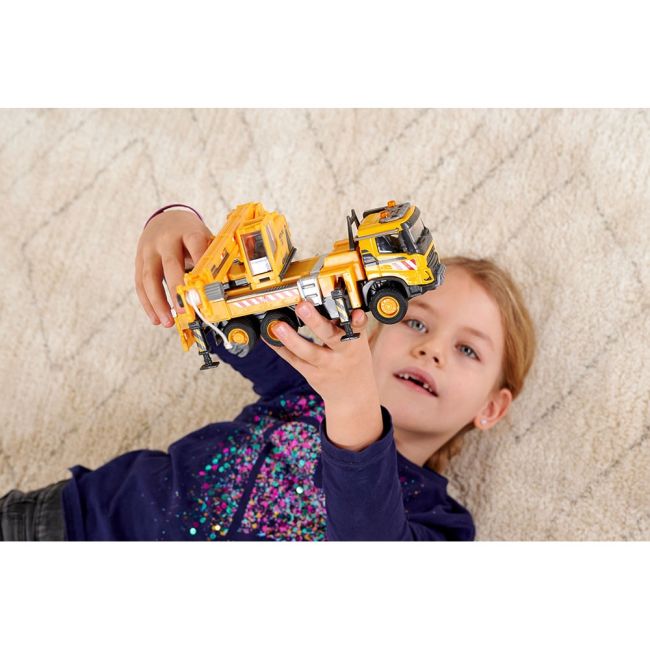 Camion cu macara majorette volvo truck crane cu lumini si sunete hubs213723004