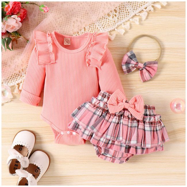 Costumas cu body roz pentru fetite - Lolita MD798-1-de2