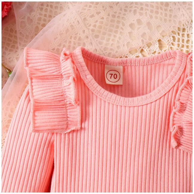 Costumas cu body roz pentru fetite - Lolita MD798-1-de2
