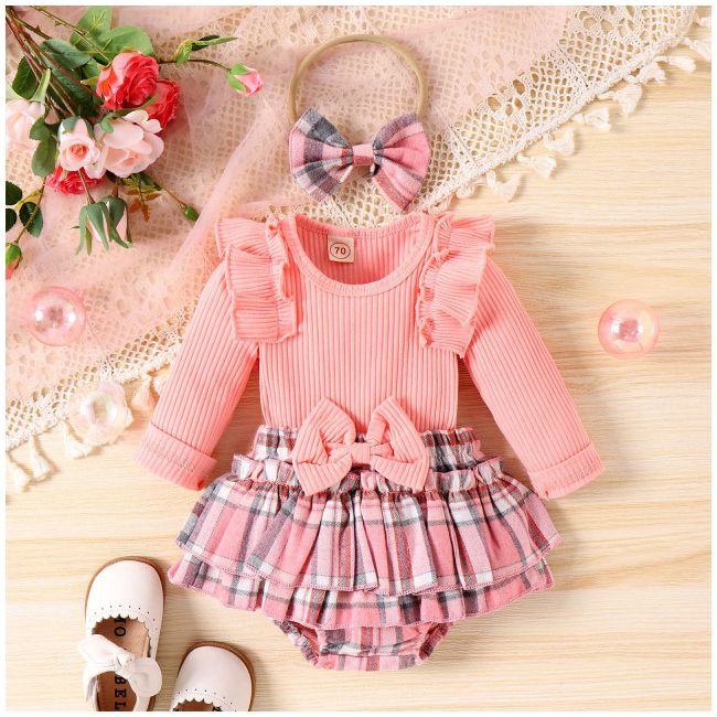 Costumas cu body roz pentru fetite - Lolita MD798-1-de2