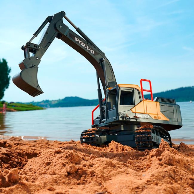 Excavator dickie toys volvo mining excavator 60 cm cu telecomanda, lumini si sunete gri hubs203729018onl