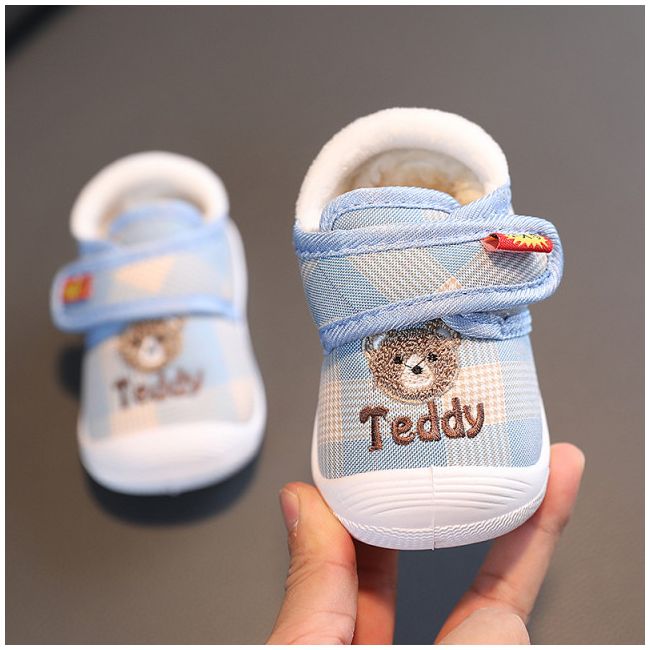 Pantofi imblaniti in carouri bleu - Teddy MBBY2329-2-s1