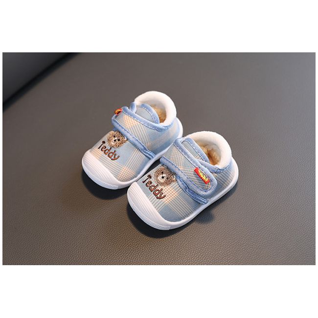 Pantofi imblaniti in carouri bleu - Teddy MBBY2329-2-s1