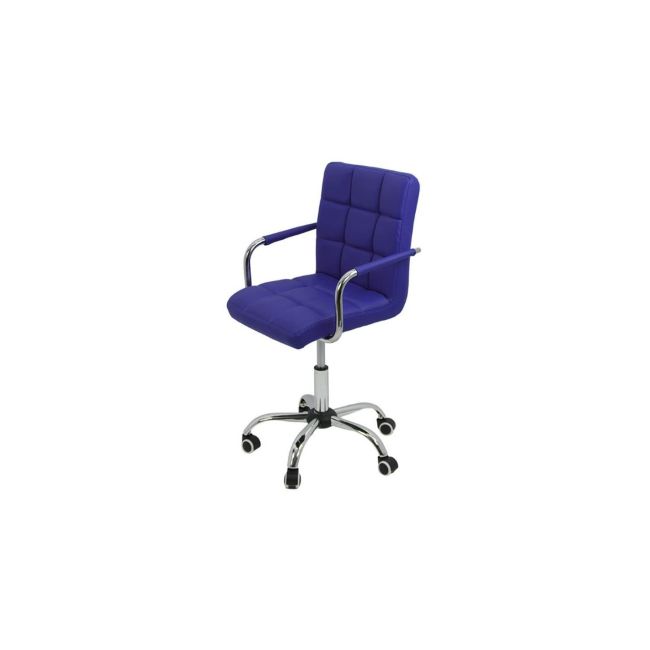 Scaun birou copii off 328, piele ecologica, ergonomic, cu brate, inatime ajustabila, 70 kg, albastru drm10232