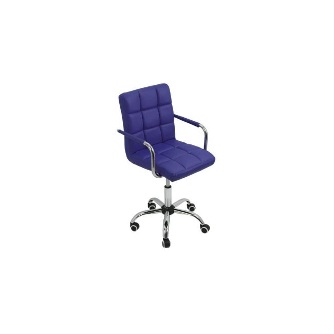 Scaun birou copii off 328, piele ecologica, ergonomic, cu brate, inatime ajustabila, 70 kg, albastru drm10232