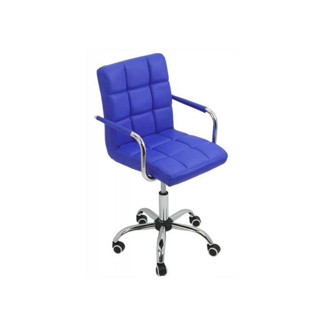 Scaun birou copii off 328, piele ecologica, ergonomic, cu brate, inatime ajustabila, 70 kg, albastru drm10232